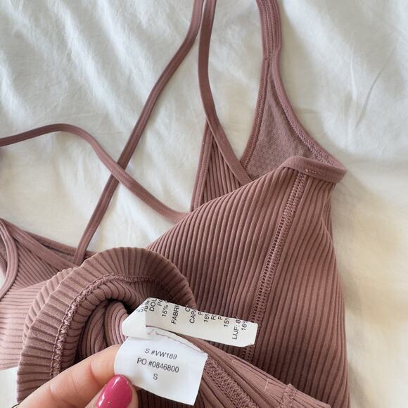 Vuori Rib Crop Tank Marsala Pink Size S - Picture 4 of 5